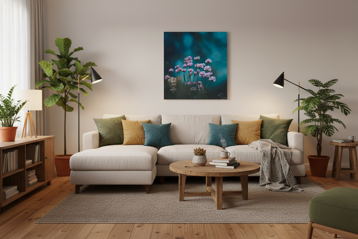 "Mystic Flowers" Kunstdruck auf Leinwand