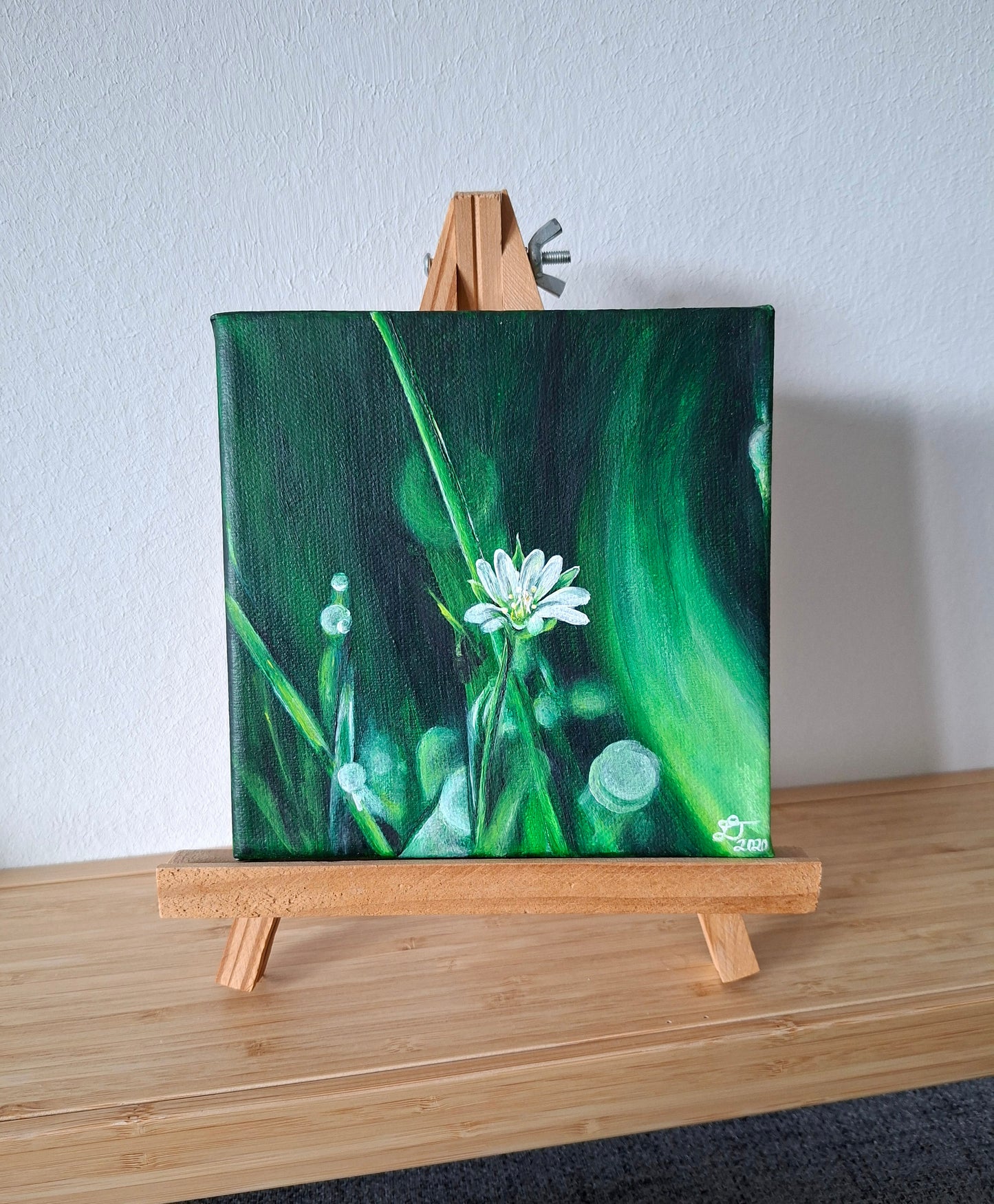 "Stellaria im Grünen" Original Acrylgemälde