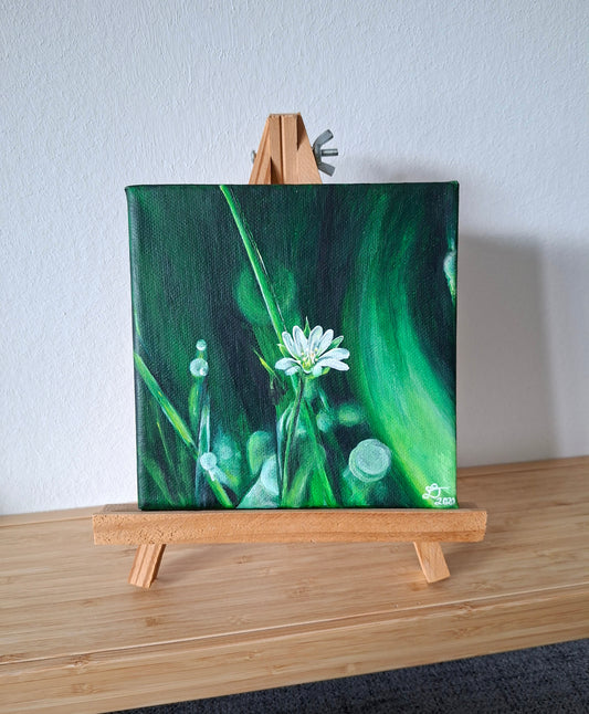 "Stellaria im Grünen" Original Acrylgemälde