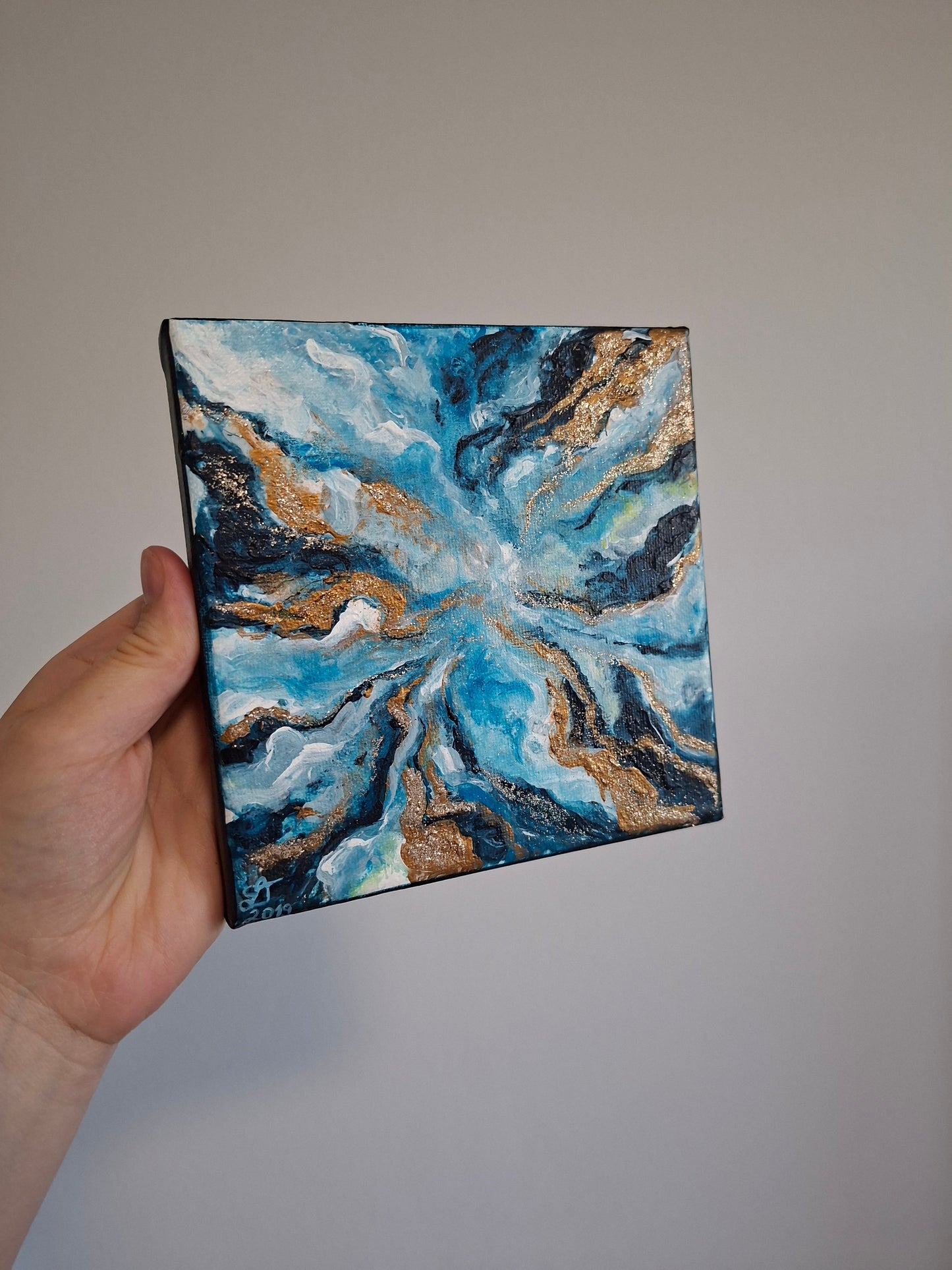 "Im Goldstrom" Original Acrylgemälde