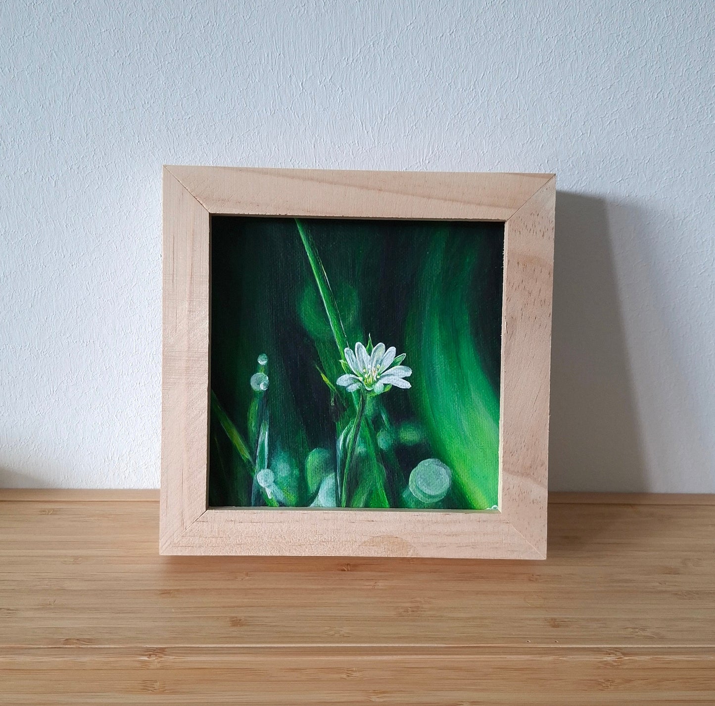 "Stellaria im Grünen" Original Acrylgemälde